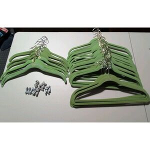 32 Troy Mangano JM HSN Huggable Hangers Shirts Pants Green Plus 8 Clips